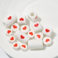 Kunstdruck Porzellan Perlen, Herz, DIY & verschiedene Stile für Wahl, gemischte Farben, verkauft von PC