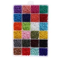 Mixed Glass Seed Beads, Glass Beads, with Plastic Box, Round, stoving varnish, DIY 