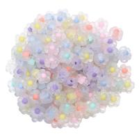 Bead in Bead Acrylic Beads, Flower, DIY & frosted, mixed colors 