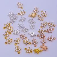 Cubic Zirconia Micro Pave Brass Connector, Flower, plated, DIY & micro pave cubic zirconia & 1/1 loop 8mm 