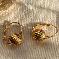 Boucle d'oreille dormeuses alliage zinc, alliage de zinc, bijoux de mode & pour femme, doré, 40mm, Vendu par paire