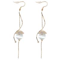 Cats Eye Earring, Zinc Alloy, with Cubic Zirconia & Cats Eye, Round, gold color plated, fashion jewelry & for woman 30-60mm 