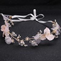 Bridal Hair Wreath, Cloth, Flower, handmade, for woman, pink 