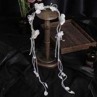 Braut Stirnschmuck, Stoff, mit Kunststoff Perlen, handgemacht, für Braut, weiß, 780x50mm, 3PCs/Menge, verkauft von Menge