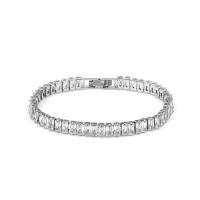 Cubic Zirconia Micro Pave Brass Bracelet, with Cubic Zirconia, Round, plated, fashion jewelry & for woman mm 