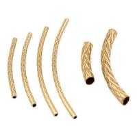 Медно-золото изогнутые бусины-трубки, Изогнутая трубка, 14K позолоченный, DIY & разный размер для выбора, продается PC