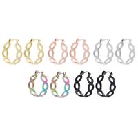 Stainless Steel Hoop Earring, 304 Stainless Steel, Vacuum Ion Plating, fashion jewelry & for woman & hollow 7*23mm 