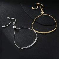 Cubic Zirconia Micro Pave Brass Bracelet, plated, fashion jewelry & micro pave cubic zirconia & for woman 50mm cm 