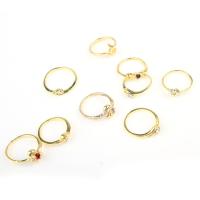 Strass Zink Legierung Finger Ring, Zinklegierung, mit Glassteine, für Frau, goldfarben, 17mm, 100PCs/Box, verkauft von Box