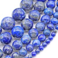Perles de pierre lasurite naturelles, Lapis lazuli, Rond, DIY, bleu Environ 40 cm, Vendu par brin