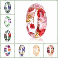 Resin Bangle, with Dried Flower, Round, fashion jewelry & for woman & epoxy gel Inner Approx 64mm 
