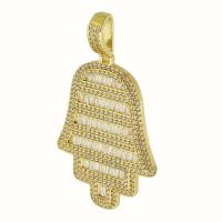 Cubic Zirconia Micro Pave Brass Pendant, gold color plated, fashion jewelry & DIY & micro pave cubic zirconia, golden Approx 5mm 