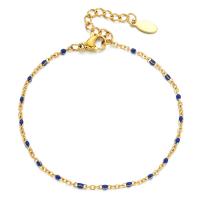 Stainless Steel Chain Bracelets, 304 Stainless Steel, Round, gold color plated, Adjustable & fashion jewelry & for woman & enamel cm 