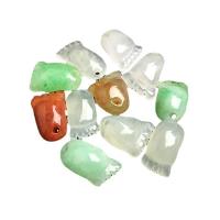 Colgantes de Jade, Jade birmania, Tallado, enviado al azar & mixto, Color aleatorio, 13-10*10-8*4.5-3mm, Vendido por UD