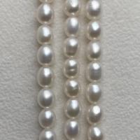 Perlas Arroz Freshwater, Perlas cultivadas de agua dulce, Bricolaje, Blanco, 5-6mm, longitud:aproximado 14.57 Inch, Vendido por Sarta