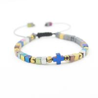 Hematite Bracelets, AB color plated, anti-fatigue & for woman, mixed colors Approx 21 cm 