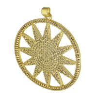 Cubic Zirconia Micro Pave Brass Pendant, Round, gold color plated, fashion jewelry & DIY & micro pave cubic zirconia, golden Approx 3.5mm 