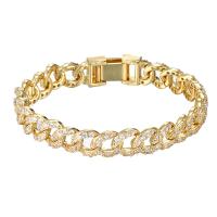 Cubic Zirconia Micro Pave Brass Bracelet, Round, plated, fashion jewelry & micro pave cubic zirconia & hollow 