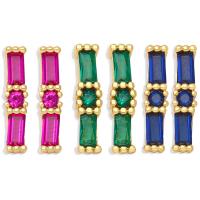 Cubic Zirconia Micro Pave Brass Earring, brass post pin, micro pave cubic zirconia & for woman 
