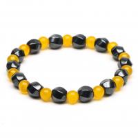 Hematite Bracelets, with Natural Stone, Unisex Approx 21 cm 