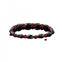 Hematite Bracelets, with Agate, Unisex & anti-fatigue, mixed colors, 6mm Approx 21 cm 