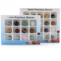 Perles de pierre gemme mixte, Rond, poli, envoyé au hasard & quantité différente pour le choix & DIY & aucun trou, couleurs mélangées, Vendu par boîte