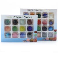 Perles de pierre gemme mixte, Oeil de chat, Rond, poli, envoyé au hasard & quantité différente pour le choix & aucun trou, couleurs mélangées, Vendu par boîte