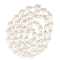 Brass Ball Chain, with Plastic Pearl, gold color plated, DIY 
