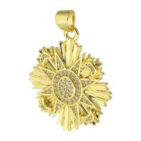Cubic Zirconia Micro Pave Brass Pendant, gold color plated, fashion jewelry & DIY & micro pave cubic zirconia, golden Approx 3.5mm 