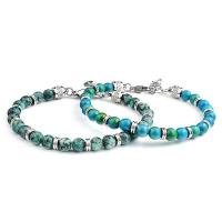 Turquoise Bracelets, 316L Stainless Steel, with African Turquoise & Lapis Lazuli, with 1.18inch extender chain, fashion jewelry & Unisex, 6mm Approx 7.48 Inch 