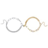 Couple Bracelet, 304 Stainless Steel, with Zinc Alloy, with 5cm extender chain, Heart, Vacuum Plating, 2 pieces & fashion jewelry & for couple cm 