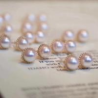 Süßwasser Perlen Ohrstecker, Natürliche kultivierte Süßwasserperlen, mit Messing, Modeschmuck & für Frau, weiß, 8~9mm, verkauft von Paar