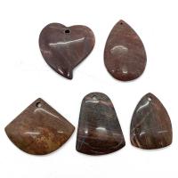 Red Jasper Pendants, 5 pieces & DIY, black and red, 35x45- 