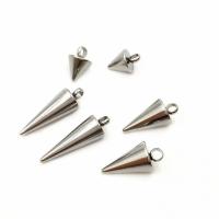 Stainless Steel Pendants, 304 Stainless Steel, Conical, silver color plated, DIY silver color 