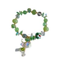 Bracelets de verre perle Zinc Alloy, avec alliage de zinc, pour femme, plus de couleurs à choisir Environ 21 cm, Vendu par PC