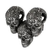 Stainless Steel Skull Pendant, 316 Stainless Steel, fashion jewelry & DIY & double-hole & blacken, black Approx 6mm 