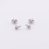 Stainless Steel Earring Stud Component, 304 Stainless Steel, machine polished, DIY  original color 