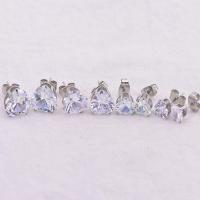 Zinc Alloy Earring Stud Component, with Cubic Zirconia, machine polished, Unisex & with cubic zirconia, original color 
