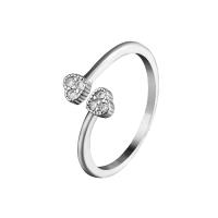 Brass Open Finger Ring, plated, Adjustable & micro pave cubic zirconia & for woman 