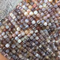 Natürliche Botswana Achat Perlen, Quadrat, poliert, DIY, gemischte Farben, 5-5.5mm, Länge:ca. 38 cm, verkauft von Strang
