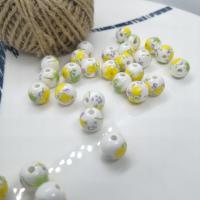 Printing Porcelain Beads, Round, hand drawing, DIY Approx 