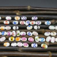 Kunstdruck Porzellan Perlen, Eimer, glaciert, DIY & Aufkleber, keine, 9x14mm, ca. 100PCs/Tasche, verkauft von Tasche