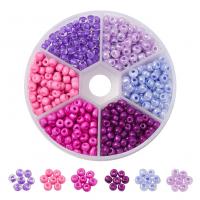 Mixed Glass Seed Beads, Glass Beads, with Plastic Box, Round, DIY mixed colors 