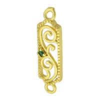 Cubic Zirconia Micro Pave Brass Connector, sang gold plated, micro pave cubic zirconia & hollow Approx 2mm 