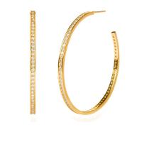 Brass Hoop Earring, Donut, gold color plated, fashion jewelry & micro pave cubic zirconia & for woman, golden 