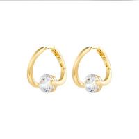 Brass Lever Back Earring, plated, micro pave cubic zirconia & for woman 