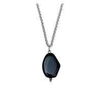 Agate Necklace, 304 Stainless Steel, with Agate, with 8cm extender chain, irregular, silver color plated, fashion jewelry & Unisex cm 