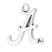 Zinc Alloy Alphabet Pendants, Letter A, plated, Unisex Approx 2mm 