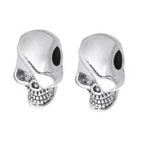 Zinc Alloy Large Hole Beads, Skull, plated, DIY Approx 4.5mm 