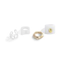 Zink-Legierung Ring Set, Zinklegierung, mit Verkupferter Kunststoff & Acryl, goldfarben plattiert, 4 Stück & Tole Paintng & für Frau, 18mm, 19mm, Größe:8-9, verkauft von setzen